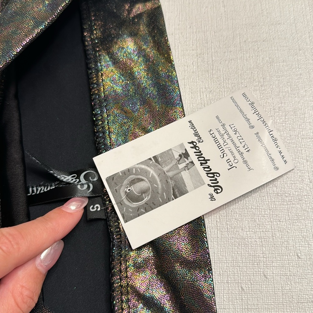 NWT The Sugarpuss Collection Hologram Rainbow Bikini - Picture 7 of 7